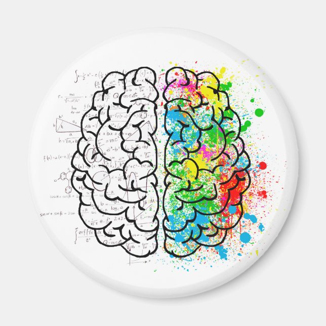 brain mind psychology idea hearts magnet (Front)