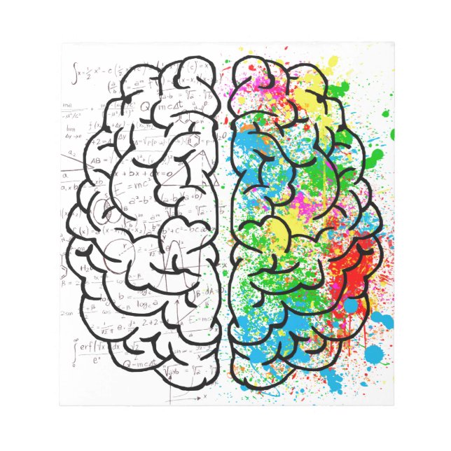brain mind psychology idea hearts notepad (Front)