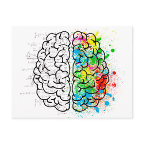 brain mind psychology idea hearts postcard