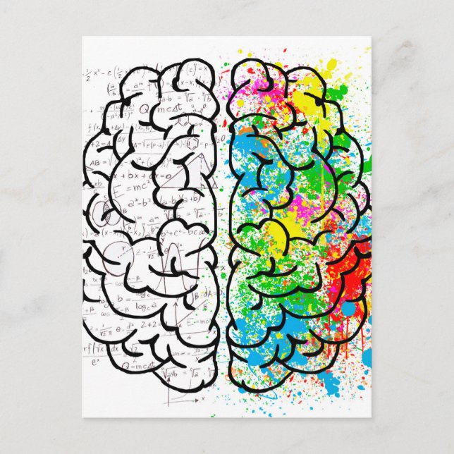 brain mind psychology idea hearts postcard (Front)