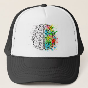brain mind psychology idea hearts trucker hat