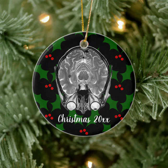 Brain MRI Christmas Ceramic Ornament Zazzle