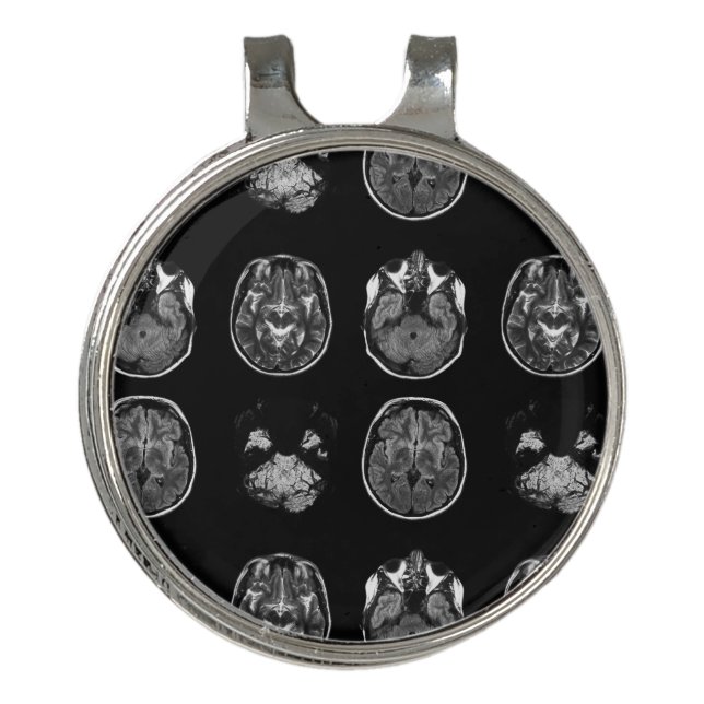 Brain MRI scan Golf Hat Clip (Front)