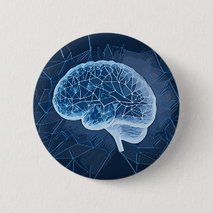 Brain Network Illustration - Neural Network Button
