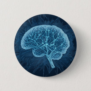 Brain Network Illustration - Neural Network Button