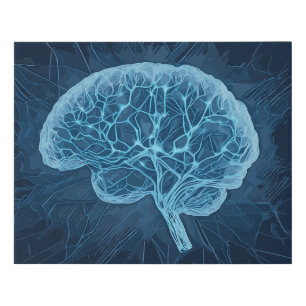 Brain Network Illustration - Neural Network Faux Canvas Print