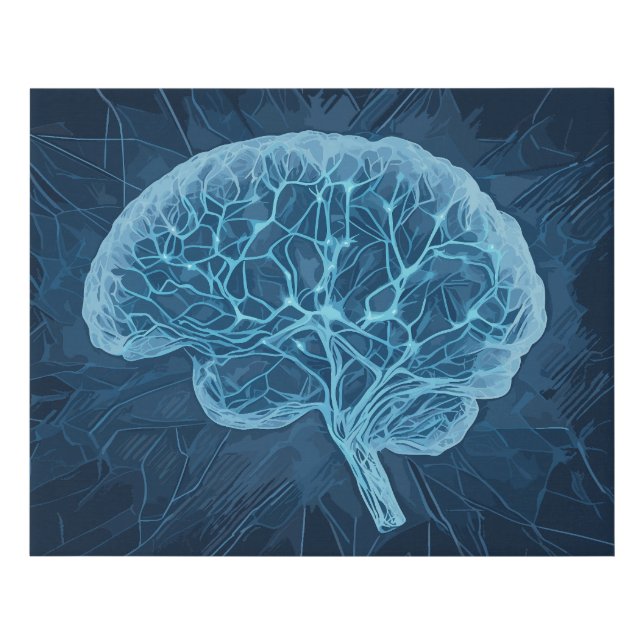 Brain Network Illustration - Neural Network Faux Canvas Print (Front)