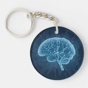 Brain Network Illustration - Neural Network Keychain