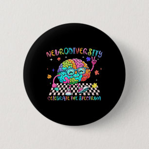 Brain Neurodiversity Celebrate The Spectrum Autism Button