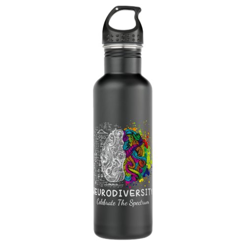 brain neurodiversity celebrate the spectrum stainless steel water bottle