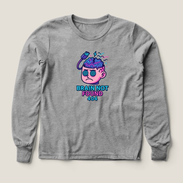 Brain Not Found – WiFi Error Head Tri-Blend Shirts (Design Front)