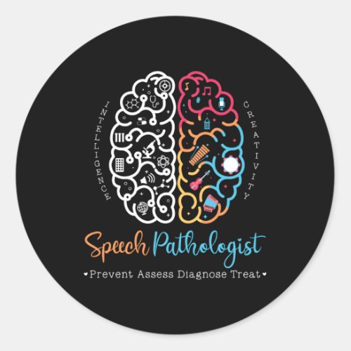 Brain Of A Speech Pathologist Speech Language Ther Classic Round Sticker