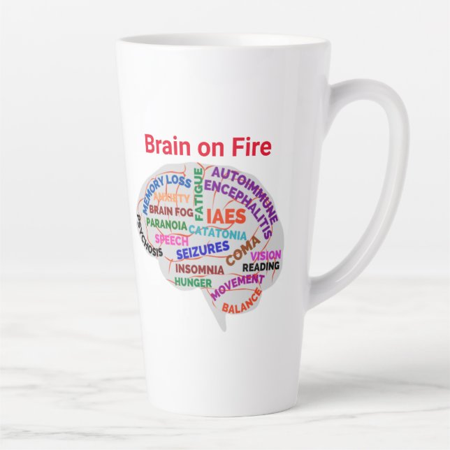 Brain on Fire AE Awareness Month 2-23 Latte Mug (Right)