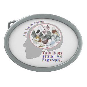 Brain On Pigeons Belt Buckle