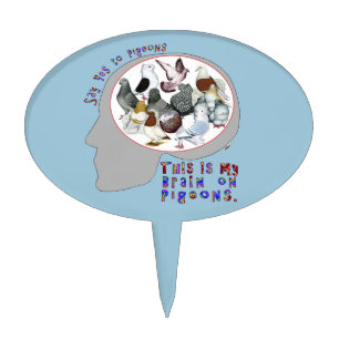 Brain On Pigeons Cake Topper