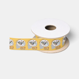 Brain On Pigeons Satin Ribbon