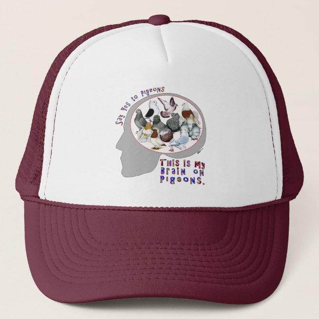 Brain On Pigeons Trucker Hat (Front)