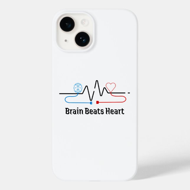 Brain Over Heart Phone Case (Back)