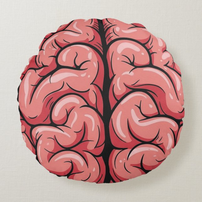 Brain Pattern Round Pillow (Front)