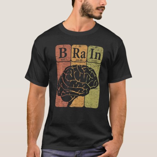 Brain Periodic Table Elements Neurologist Retro Ne T_Shirt