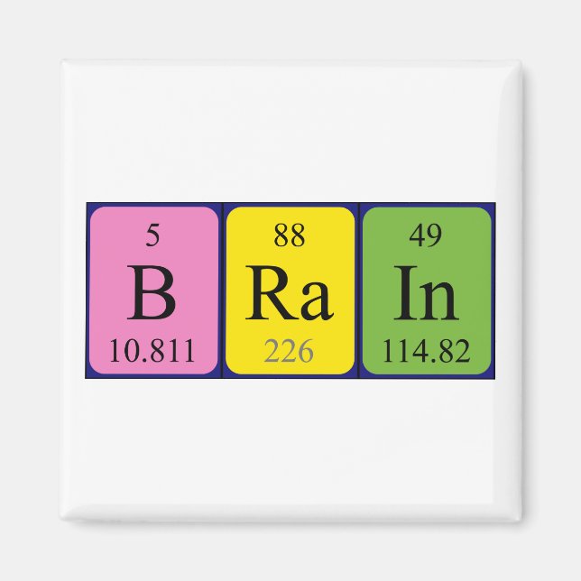 Brain periodic table name magnet (Front)