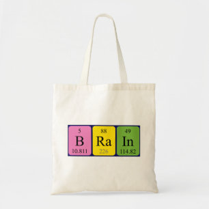 Brain periodic table name tote bag