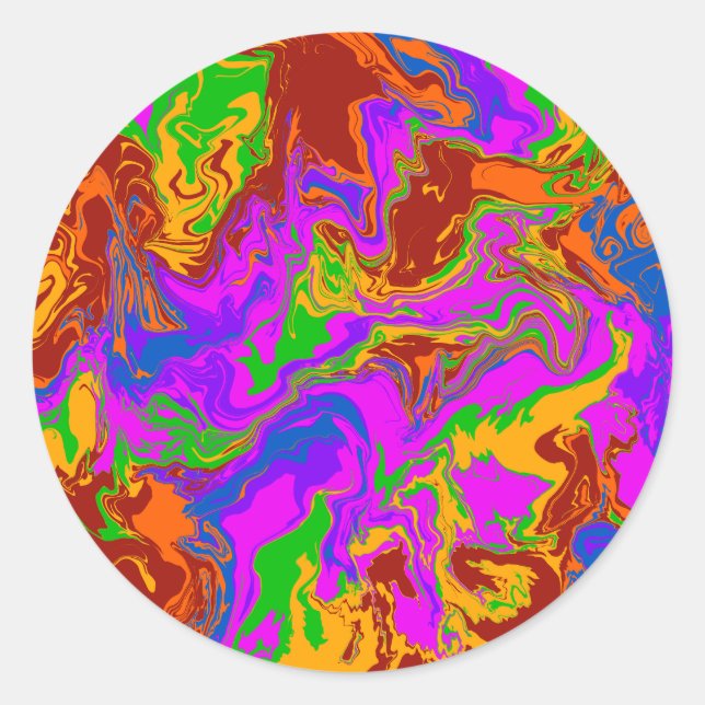 Brain Porridge in Abstract Classic Round Sticker (Front)