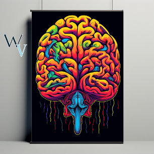 Brain Psychedelic Art Poster