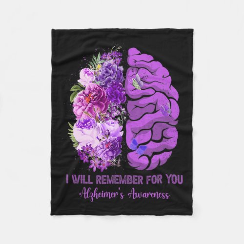 Brain Remember For You Alzheimerheimer Awareness M Fleece Blanket