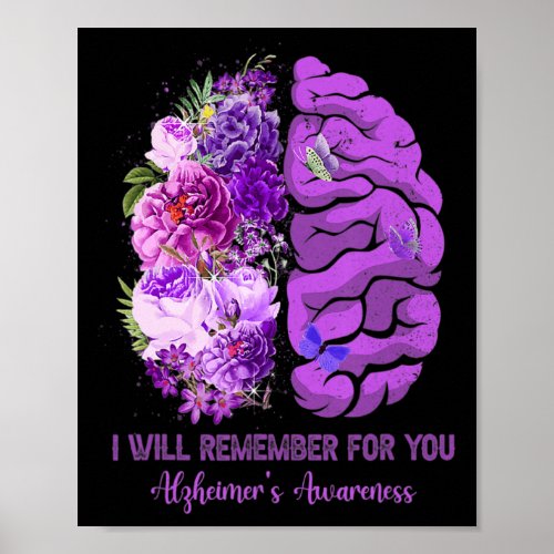 Brain Remember For You Alzheimerheimer Awareness M Poster