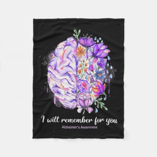 Brain Remember For You Alzheimerheimer Brain Aware Fleece Blanket