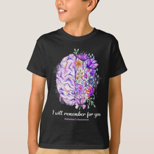 Brain Remember For You Alzheimerheimer Brain Aware T_Shirt