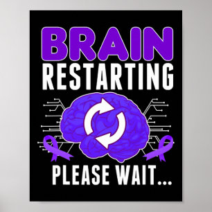 Brain Restarting - Epilepsy Purple Ribbon Men Poster
