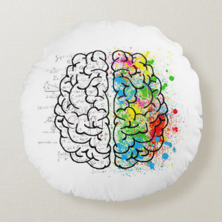 Brain Round Pillow