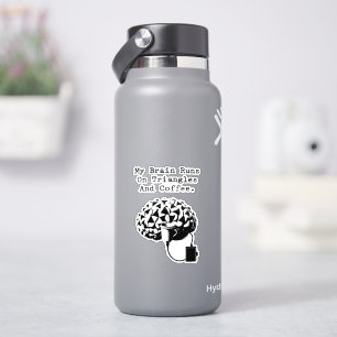 Brain Runs On Triangles Coffee Math Lover Humor Sticker