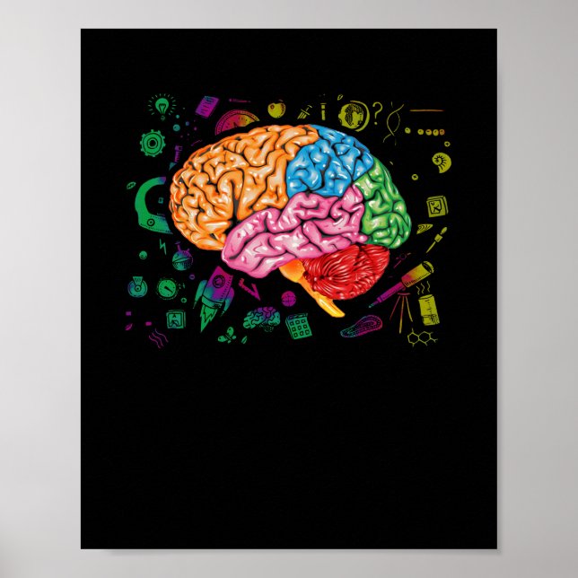 Brain Science And Art Neuroscience Neurologist Poster (Front)