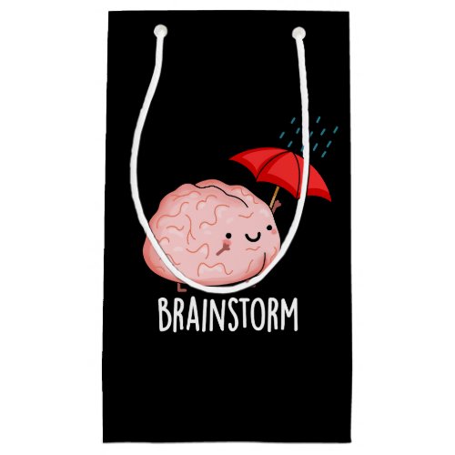 Brain Storm Funny Anatomy Pun Dark BG Small Gift Bag