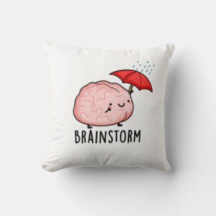 Brain Storm Funny Anatomy Pun  Throw Pillow