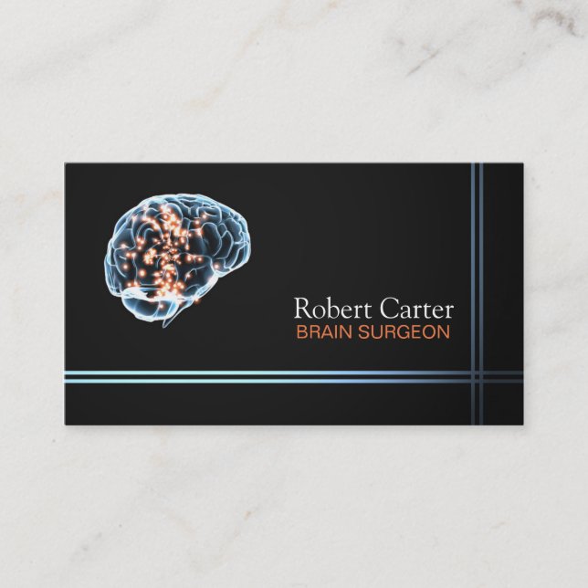 Brain Surgeon / Psychologist Doctor Clinic Business Card (Front)