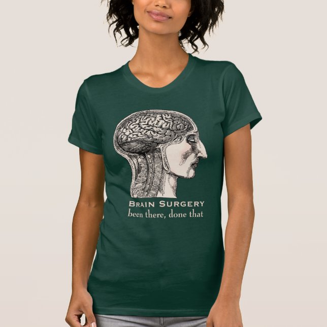 Brain Surgery Survivor Antique Medical Engraving T-Shirt (Front)