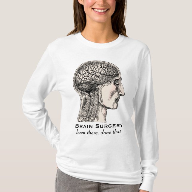 Brain Surgery Survivor Antique Medical Engraving T-Shirt (Front)