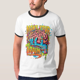 brain t-shirt graffiti style inspirational tee