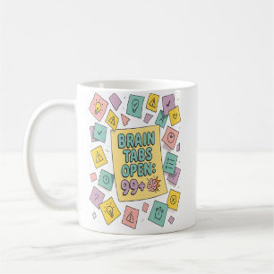 Brain Tabs Open Funny ADHD Design Coffee Mug
