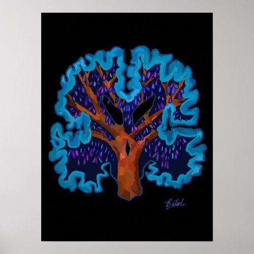 Brain tree design poster