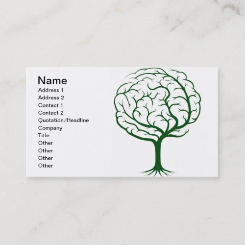 Brain tree illustration business card