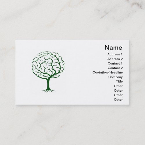 Brain tree illustration business card