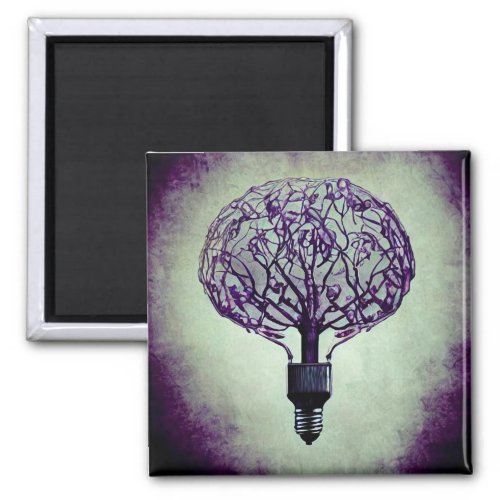 Brain Tree Lightbulb Magnet