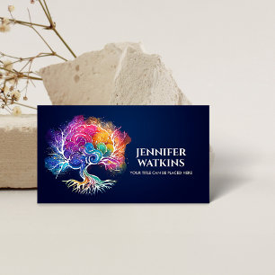 Brain Tree of life - Colorful Flow Business Card