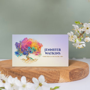 Brain Tree of life - Colorful Flow Business Card