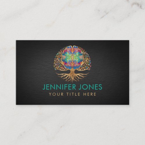 Brain Tree of life _ Colorful Leaves Business Card
